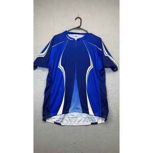Voler Cycling‎ Jersey Shirt Mens Extra Large Blue White Half Zip 3 Pocket Road